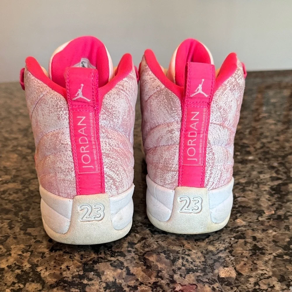Jordan retro 12 Kids Sneakers in Pink and white 5Y or 7Womens